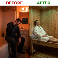 Logan 1 - Person Traditional Steam Sauna in Cedar — Before & After